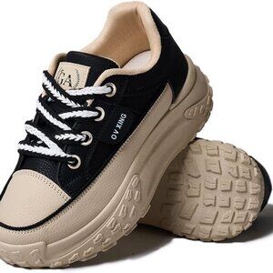 Women’s Lace Up Sneakers Non Slip Breathable Rubber Sole Casual Shoes
